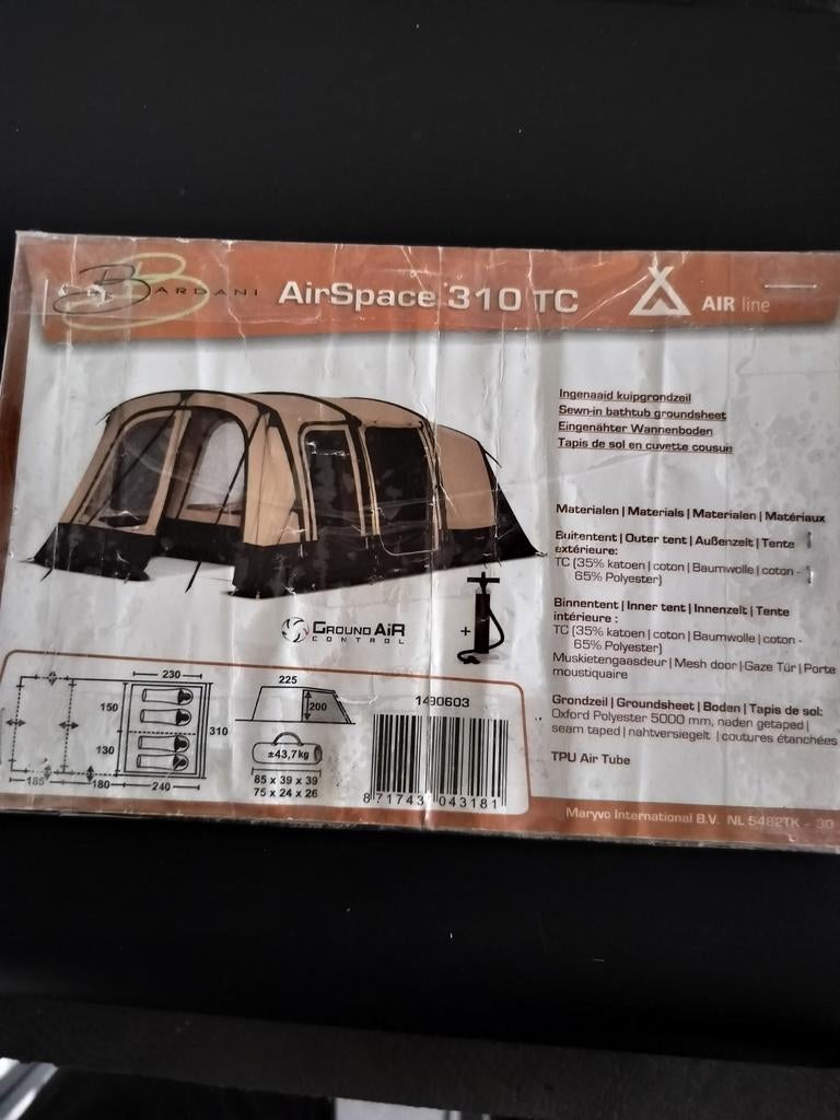 Verkoop Opblaasbare tent Bardani 4pers., Caravans en Kamperen, Tenten, Ophalen