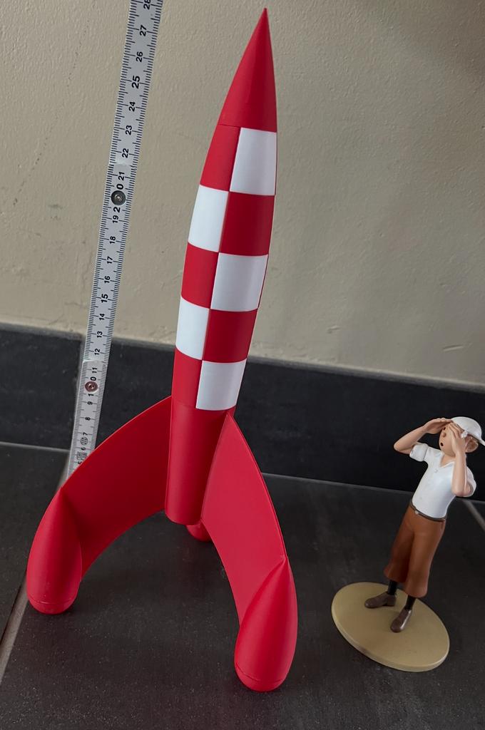 3D-geprinte raket – Kuifje stijl +/- 26 cm hoog, Enlèvement, Tintin, Neuf