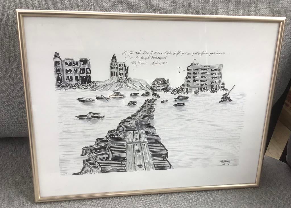 Aquarel De Panne gesigneerd Williams 2003 ( mei 1940), Ophalen