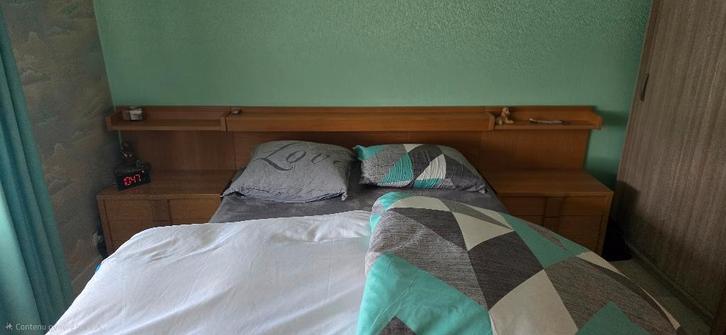 Lit 2 personnes 1.40m, Huis en Inrichting, Slaapkamer | Bedden, Gebruikt, Tweepersoons, 140 cm, 200 cm, Hout, Bruin, Ophalen