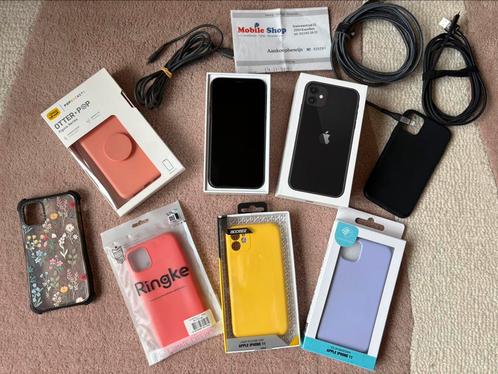 iPhone 11 - 128 GB - nieuwstaat -  zwart - met veel hoesjes, Telecommunicatie, Mobiele telefoons | Apple iPhone, Zo goed als nieuw