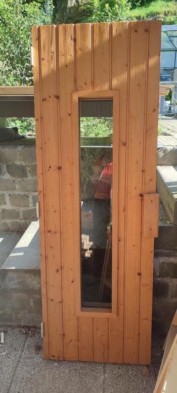 Porte de sauna avec fenêtre double vitrage, Enlèvement, Comme neuf, Finlandais ou Traditionnel, Pièces