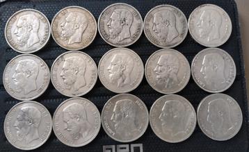 5 Francs Leopold 2 zilveren 24 munten beschikbaar voor biedingen