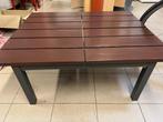 Kastanjebruine tuintafel. Houten blad alu onderstel, Tuin en Terras, Ophalen, Zo goed als nieuw, Aluminium