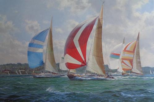 JOHN STEVEN DEWS / SUMMER RACING / KLEUROFFSET / 58x76cm SIG, Antiek en Kunst, Kunst | Litho's en Zeefdrukken, Ophalen of Verzenden