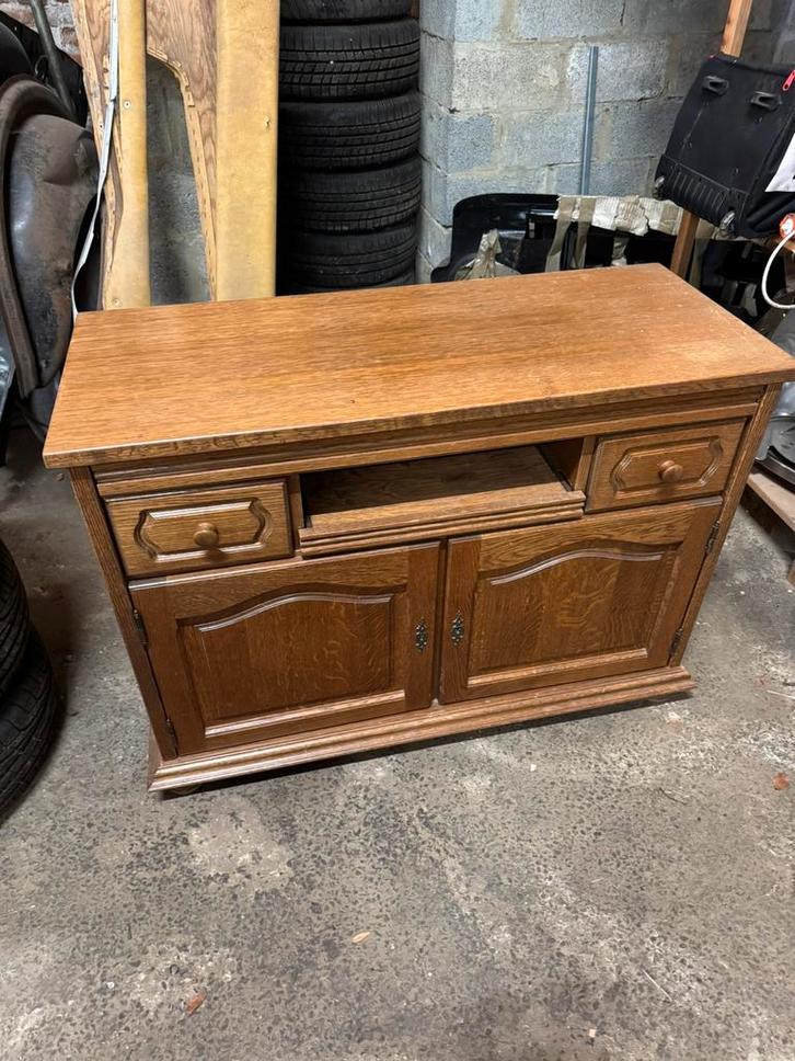 Meuble commode TV avec plateaux coulissants, Huis en Inrichting, Kasten | Dressoirs, Gebruikt, 100 tot 150 cm, 50 tot 75 cm, Met lade(s)