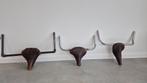 Industriële “Bull Head” sculpturen uit vintage fietszadels, Antiek en Kunst, Ophalen