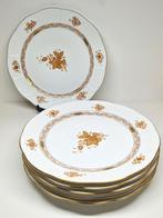 Herend 6 dinerborden Apponyi brown decor, Hongarije 20e eeuw, Ophalen of Verzenden