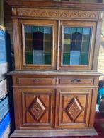 oud glazen dressoir, eikenhout, Ophalen, 100 tot 150 cm, 100 tot 150 cm, Eikenhout