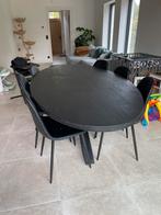 Zwarte houten eettafel, Huis en Inrichting, Tafels | Eettafels, Ophalen, Zo goed als nieuw