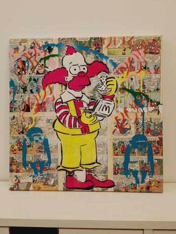 Pop-art Koen Betjes: Krusty x Banksy x Mickey Mouse beschikbaar voor biedingen