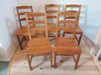 Vijf houten eetkamerstoelen, Brun, Enlèvement, Bois, Cinq, Six Chaises ou plus