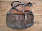 schouderhandtas in bruin leer, Ophalen of Verzenden, Gebruikt, Bruin, Handtas