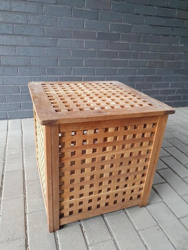 Bijzettafel of salontafel, Huis en Inrichting, Tafels | Bijzettafels, Gebruikt, Vierkant, 45 tot 60 cm, Minder dan 55 cm, Hout