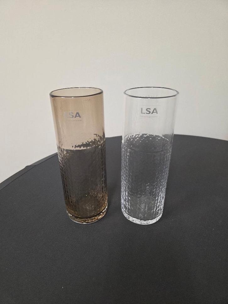 Wicker vase - LSA International - taupe ou clear - neuf!, Maison & Meubles, Accessoires pour la Maison | Vases, Neuf, Autres couleurs