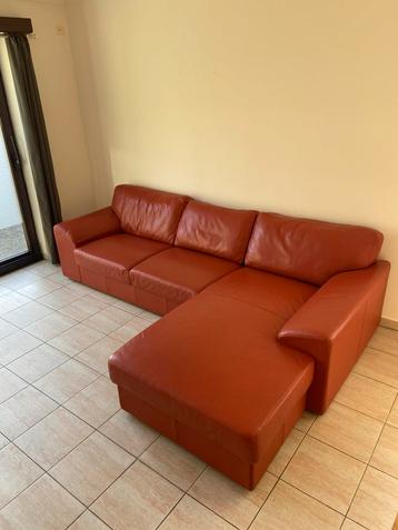 Lederen zetel met lounge koopje beschikbaar voor biedingen