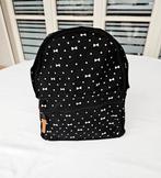 Rugzak met zwarte achtergrond en witte decoraties, Enlèvement ou Envoi, Comme neuf, 25 à 40 cm, 30 à 45 cm