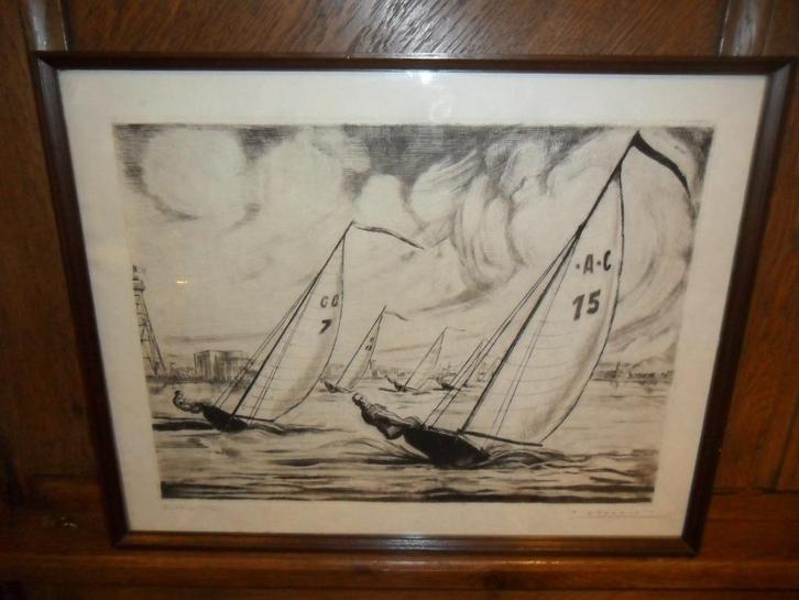 Ets van Paul Daxhelet (Luik, 1905 - 1993), Antiek en Kunst, Kunst | Etsen en Gravures, Ophalen of Verzenden