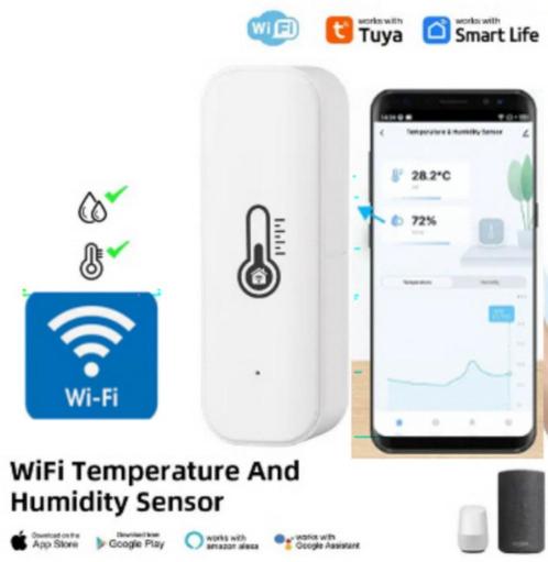 WiFi Thermometer Hygrometer Temperatuur Draadloos App TH08 -, Huis en Inrichting, Woonaccessoires | Thermometers, Nieuw, Ophalen of Verzenden