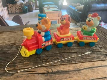Jouet à vent vintage Train Illco 1989 chat ours chiot, Enlèvement ou Envoi
