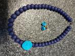 Ketting met oorbellen, Handtassen en Accessoires, Kettingen, Ophalen of Verzenden, Nieuw, Blauw, Kunststof