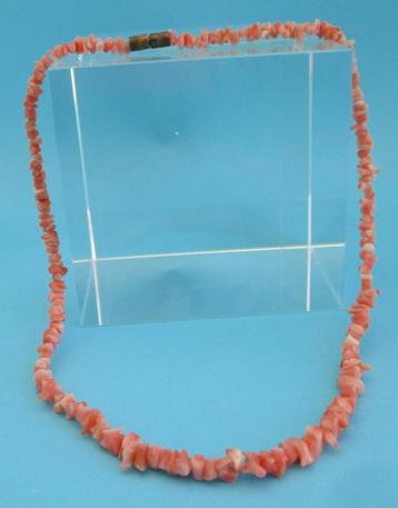 K4-2-Koraal Ketting-stukjes 39½cm-Midden-Roze eind jaren'70 beschikbaar voor biedingen