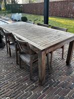 Teak tuintafel met 6 stoelen, Tuin en Terras, Ophalen, Zo goed als nieuw