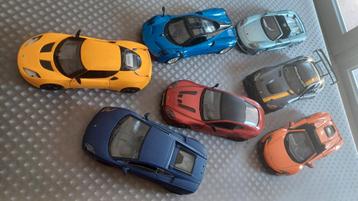 Sportwagen, Supercars, schaal 1:24. 7 stuks. beschikbaar voor biedingen