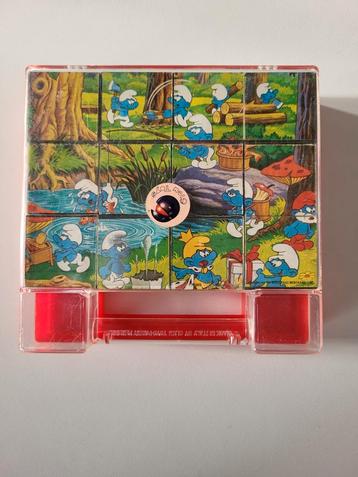 1982 smurfen blokkenpuzzel blokken 6 puzzels met 12 blokjes, Ophalen of Verzenden, Zo goed als nieuw