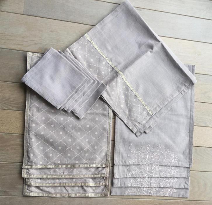 Côté Table set tafellinnen loper placemats servetten, Huis en Inrichting, Keuken | Textiel, Nieuw, Overige typen, Roze, Ophalen of Verzenden