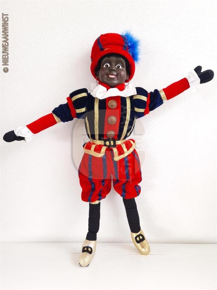 Authentieke V&D etalage zwarte Piet pop - 60cm, rood/blauw, Divers, Saint-Nicolas, Envoi