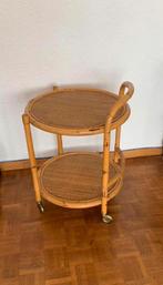 Belle Table serveuse vintage ronde en bambou, En Bambou, 50 à 100 cm, Rond, Autres essences de bois