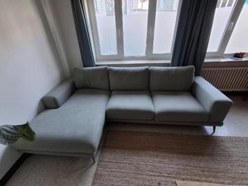 Zetel appelblauwzeegroen, Huis en Inrichting, Ophalen, 250 tot 300 cm, Gebruikt, Hoekbank