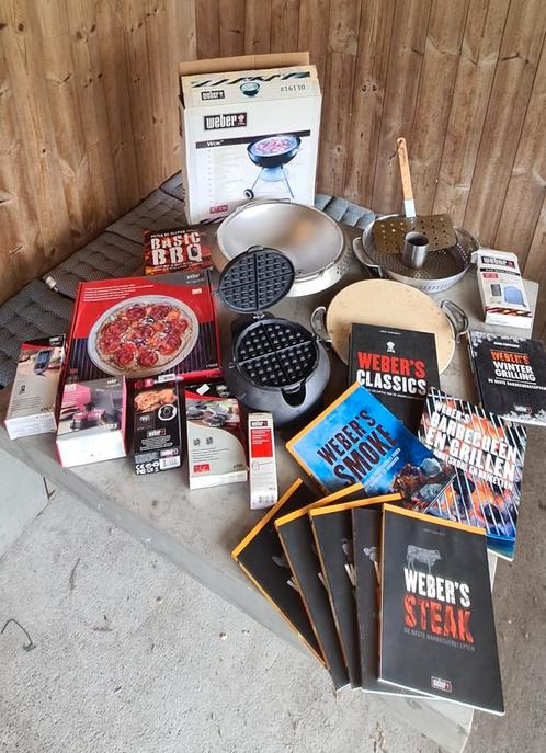Weber en Peter de Clercq pakket., Tuin en Terras, Houtskoolbarbecues, Zo goed als nieuw, Ophalen