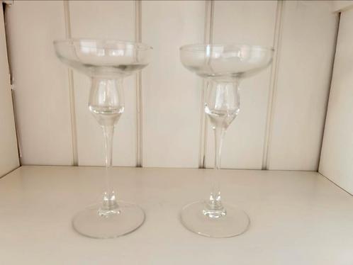 2 glazen kandelaars Luminarc, Huis en Inrichting, Woonaccessoires | Kandelaars en Kaarsen, Nieuw, Minder dan 25 cm, Overige materialen