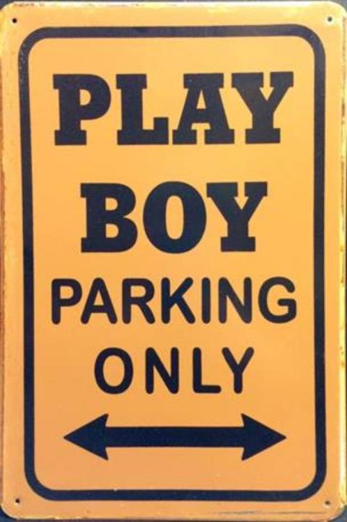 Metalen rusty-old wandplaat Playboy Parking Only, Auto diversen, Tuning en Styling, Ophalen of Verzenden