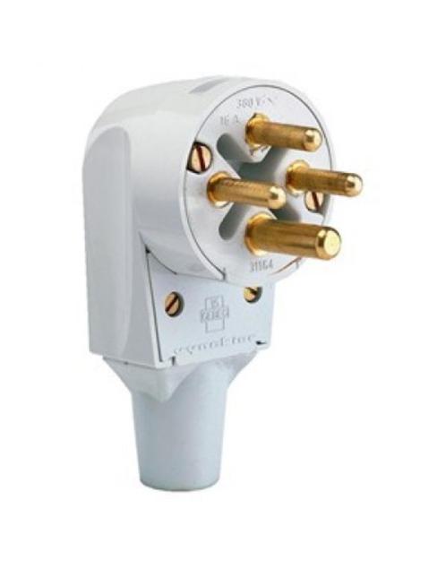 Stekker 16A, 2P+A 16A 400V, CEBEC, grijs, haaks., Doe-het-zelf en Bouw, Overige Doe-Het-Zelf en Bouw, Nieuw, Ophalen