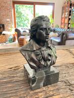 Antiek Bronzen buste van Friedrich Schiller op marmeren voet, Antiek en Kunst, Ophalen of Verzenden