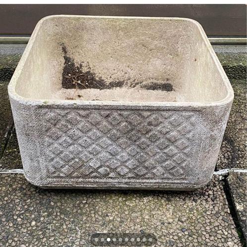 Grands pots / bacs à fleurs / jardinières en Eternit, Tuin en Terras, Bloembakken en Plantenbakken, Zo goed als nieuw, Rechthoekig