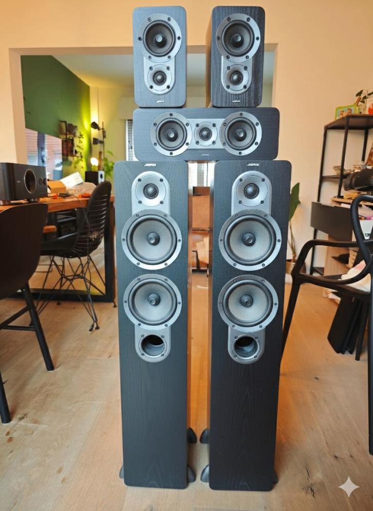 Jamo S426 HCS3 set (evt met Yamaha subwoofer), Audio, Tv en Foto, Luidsprekerboxen, Gebruikt, Surroundset zonder subwoofer, Jamo