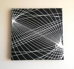 Abstract modern acryl canvas - 50*50cm - zwart/wit, Enlèvement ou Envoi