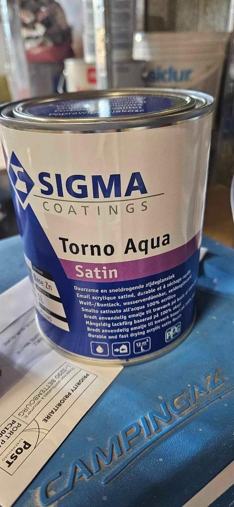 1l peinture SIGMA Torno Satin Bleu, Doe-het-zelf en Bouw, Verf, Beits en Lak, Nieuw, Verf, 5 tot 10 liter, Blauw, Ophalen