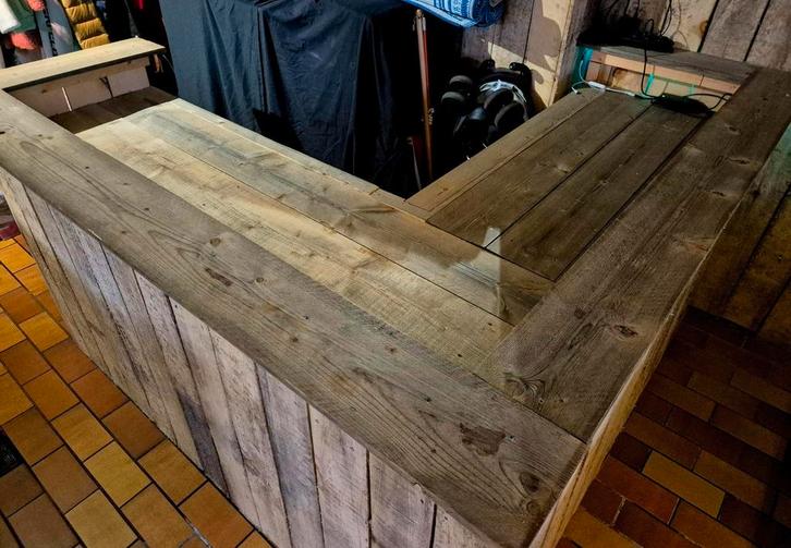 Houten bar toog mancave, Huis en Inrichting, Barren, Zo goed als nieuw, Ophalen