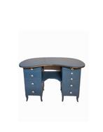 Blauwe Niervormige Vintage Kaptafel met Lades, Ophalen, 100 tot 150 cm, Zo goed als nieuw, Minder dan 100 cm