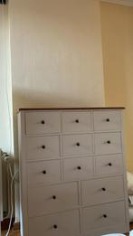 Commode blanche avec plateau bois – 8 tiroirs, Enlèvement, Comme neuf