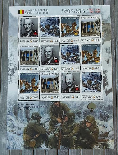 Togolaise 2011 - WWII - Sheet with 12 Stamps (Vielsalm), Timbres & Monnaies, Timbres | Timbres thématiques, Non oblitéré, Autres thèmes