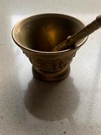 Petit mortier avec pilon en laiton massif, Antiquités & Art, Enlèvement ou Envoi, Bronze