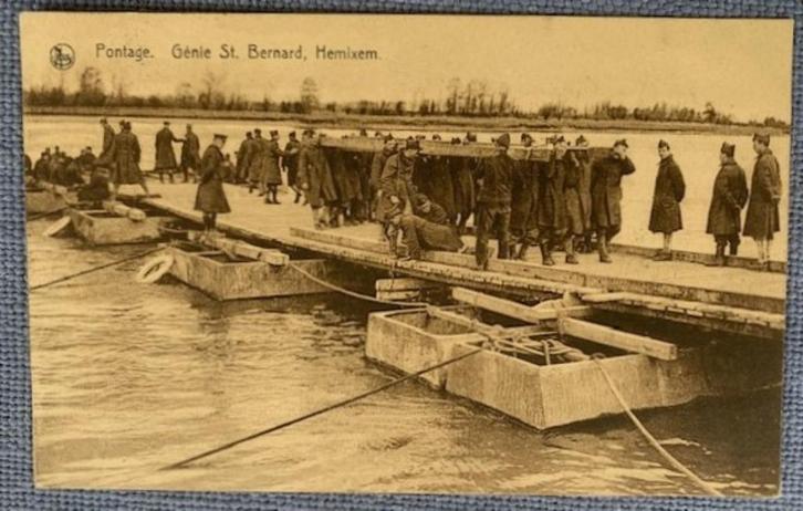 1) HEMIXEM - Hemiksem - Pontage Génie St Bernard - v. 1923, Verzamelen, Postkaarten | België, Gelopen, Antwerpen, 1920 tot 1940