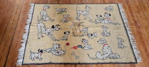 Vintage katoenen tapijt met 19 Dalmatiërs, Verzamelen, Disney, Gebruikt, Kleding of Textiel, Overige figuren, Ophalen of Verzenden