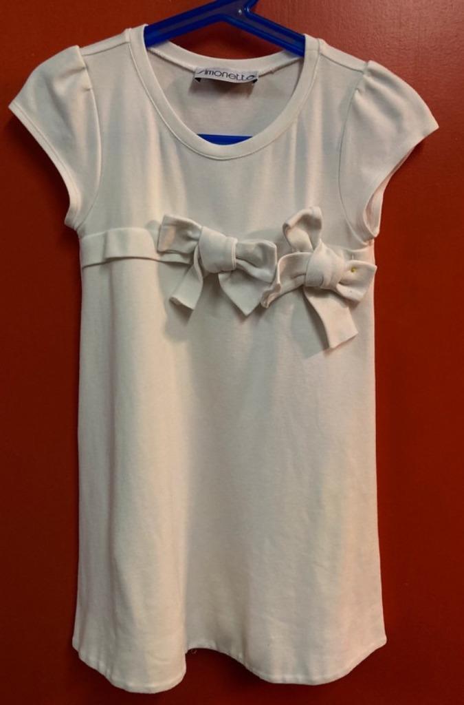 Simonetta witte jurk met strikken -8jaar-maat 122, Kinderen en Baby's, Kinderkleding | Maat 122, Zo goed als nieuw, Meisje, Jurk of Rok